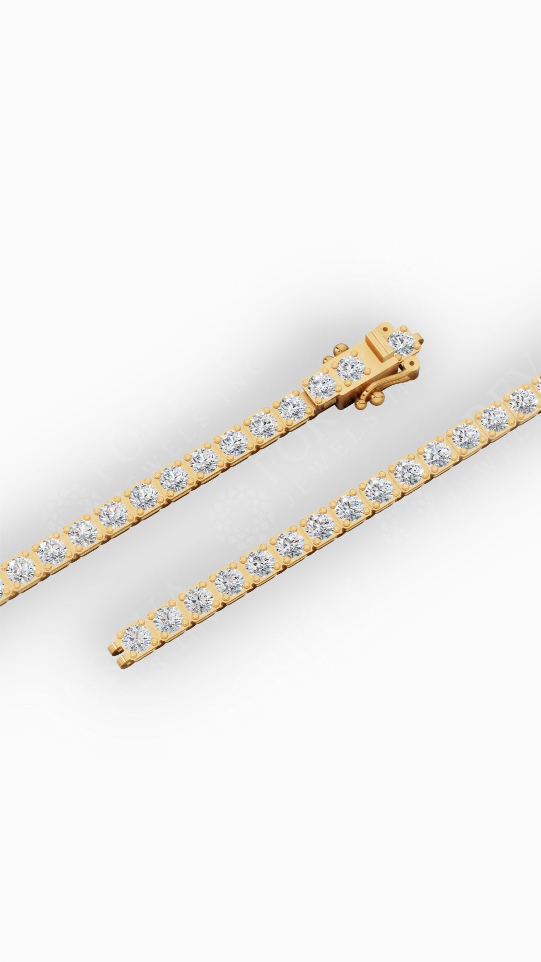 7" Round Cut Tennis Bracelet Lab Grown Diamonds 10K Yellow Gold 4.4 CTW