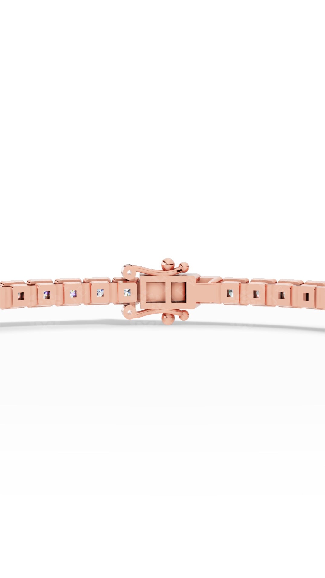 7" Round Cut Tennis Bracelet Lab Grown Diamonds 14K Rose Gold 4.4 CTW