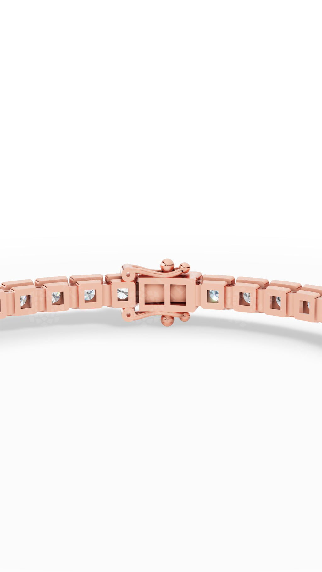 7" Sleek Round Cut Tennis Bracelet Lab Grown Diamonds 10K Rose Gold 7.1 CTW