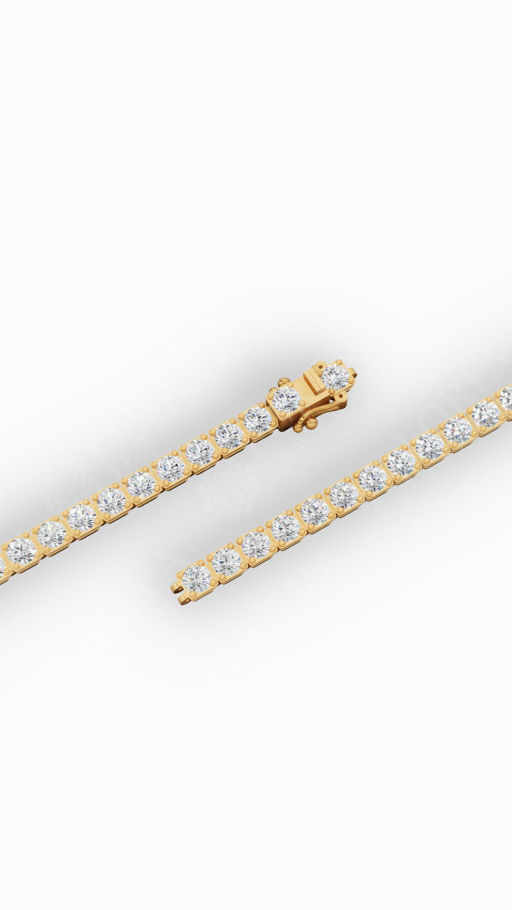 7" Sleek Round Cut Tennis Bracelet Lab Grown Diamonds 10K Yellow Gold 7.1 CTW
