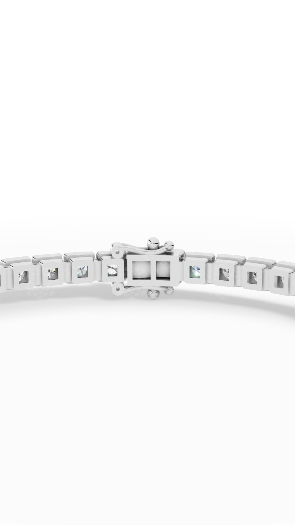 7" Sleek Round Cut Tennis Bracelet Lab Grown Diamonds 18K White Gold 7.1 CTW
