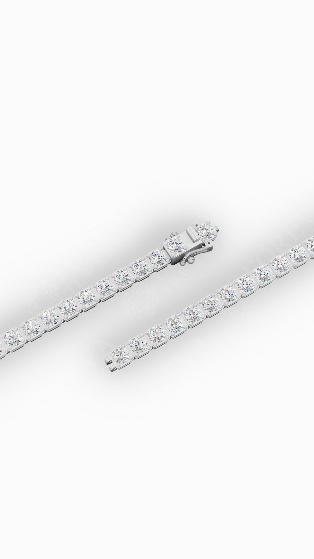 7" Sleek Round Cut Tennis Bracelet Lab Grown Diamonds 18K White Gold 7.1 CTW