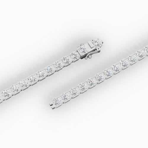 7" Sleek Round Cut Tennis Bracelet Lab Grown Diamonds 18K White Gold 6 CTW