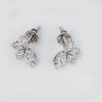 CLUSTER STUD EARRINGS WITH COMBINATION OF MARQUISE AND PEAR CUT SOLITAIRE DIAMOND  IN GOLD