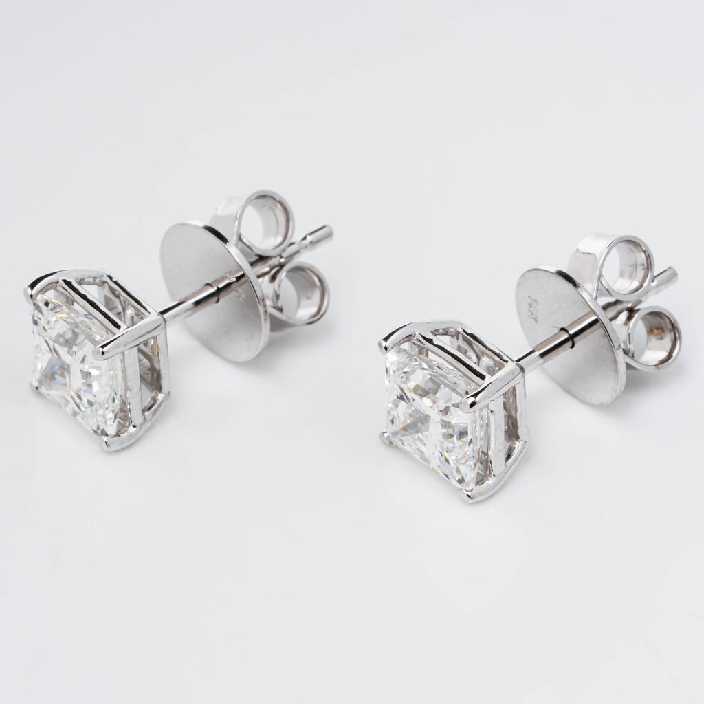 PRINCESS CUT  SOLITAIRE LAB-GROWN DIAMOND STUD EARRINGS IN GOLD