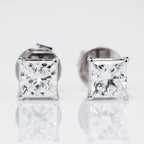 PRINCESS CUT  SOLITAIRE LAB-GROWN DIAMOND STUD EARRINGS IN GOLD
