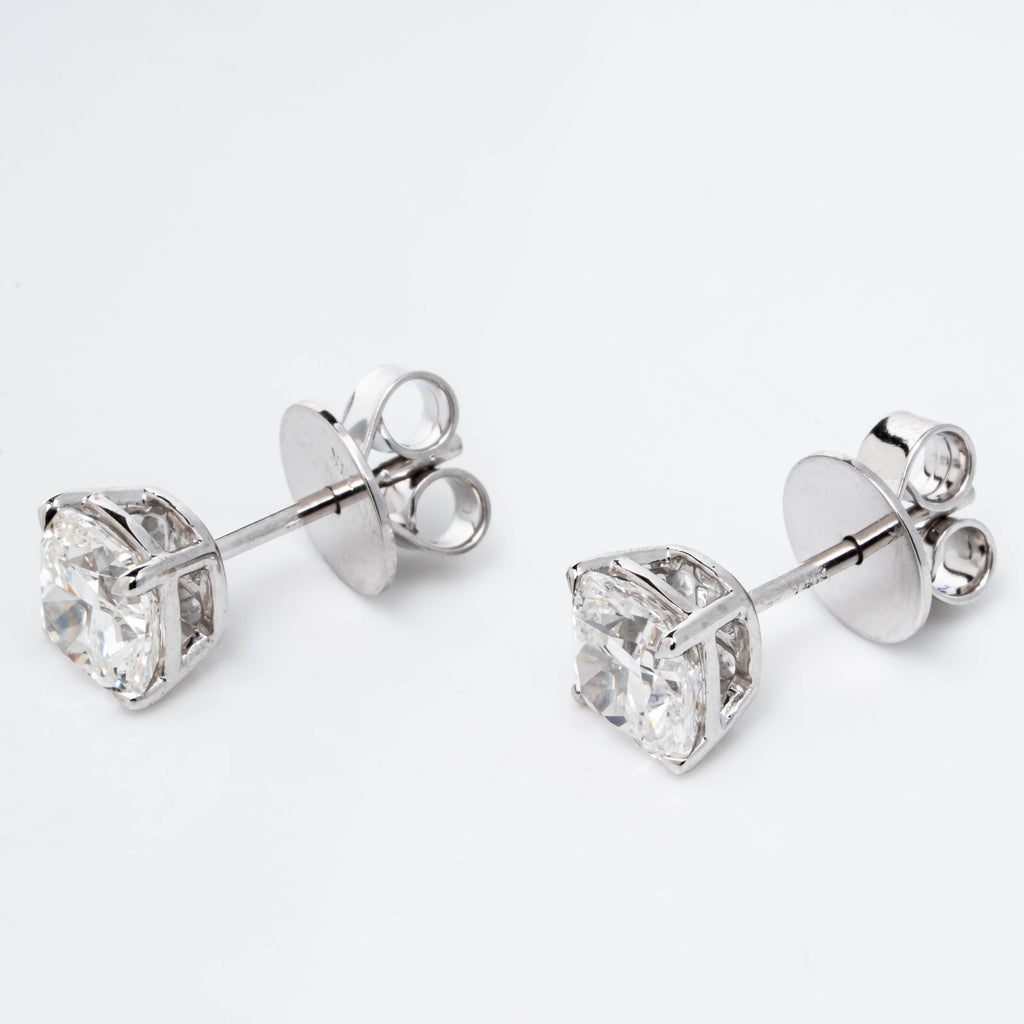 CUSHION CUT SOLITAIRE LAB-GROWN DIAMOND STUD EARRINGS IN  GOLD