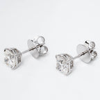 CUSHION CUT SOLITAIRE LAB-GROWN DIAMOND STUD EARRINGS IN  GOLD