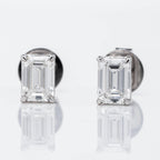 EMERALD CUT SOLITAIRE LAB-GROWN DIAMOND STUD EARRINGS