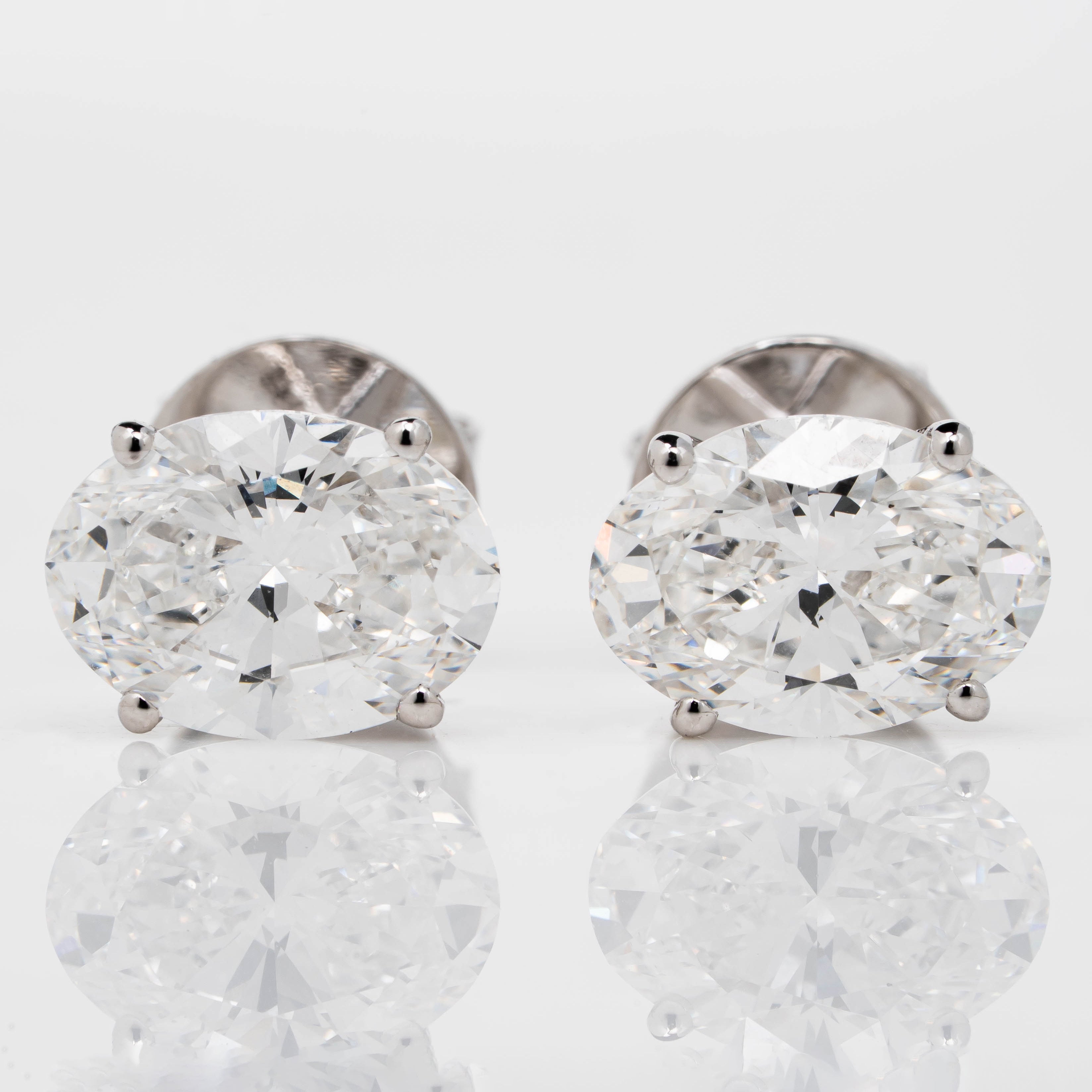 OVAL  CUT  SOLITAIRE LAB-GROWN DIAMOND STUD EARRINGS