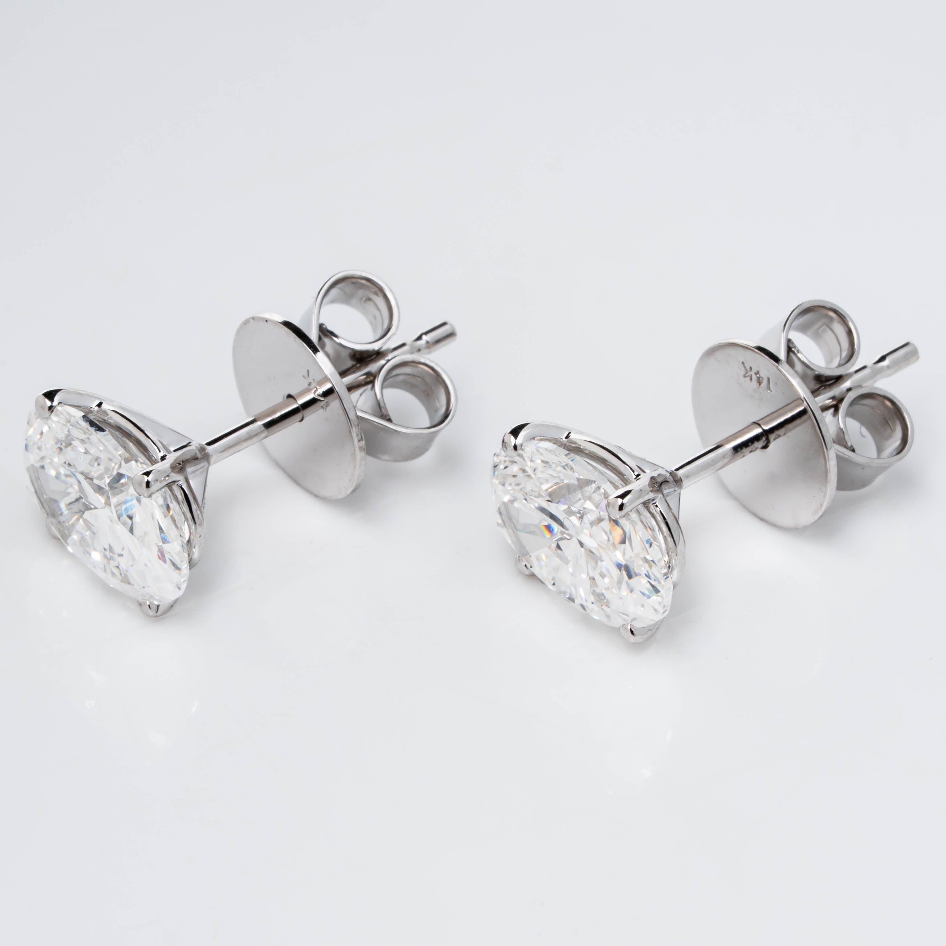 OVAL  CUT  SOLITAIRE LAB-GROWN DIAMOND STUD EARRINGS