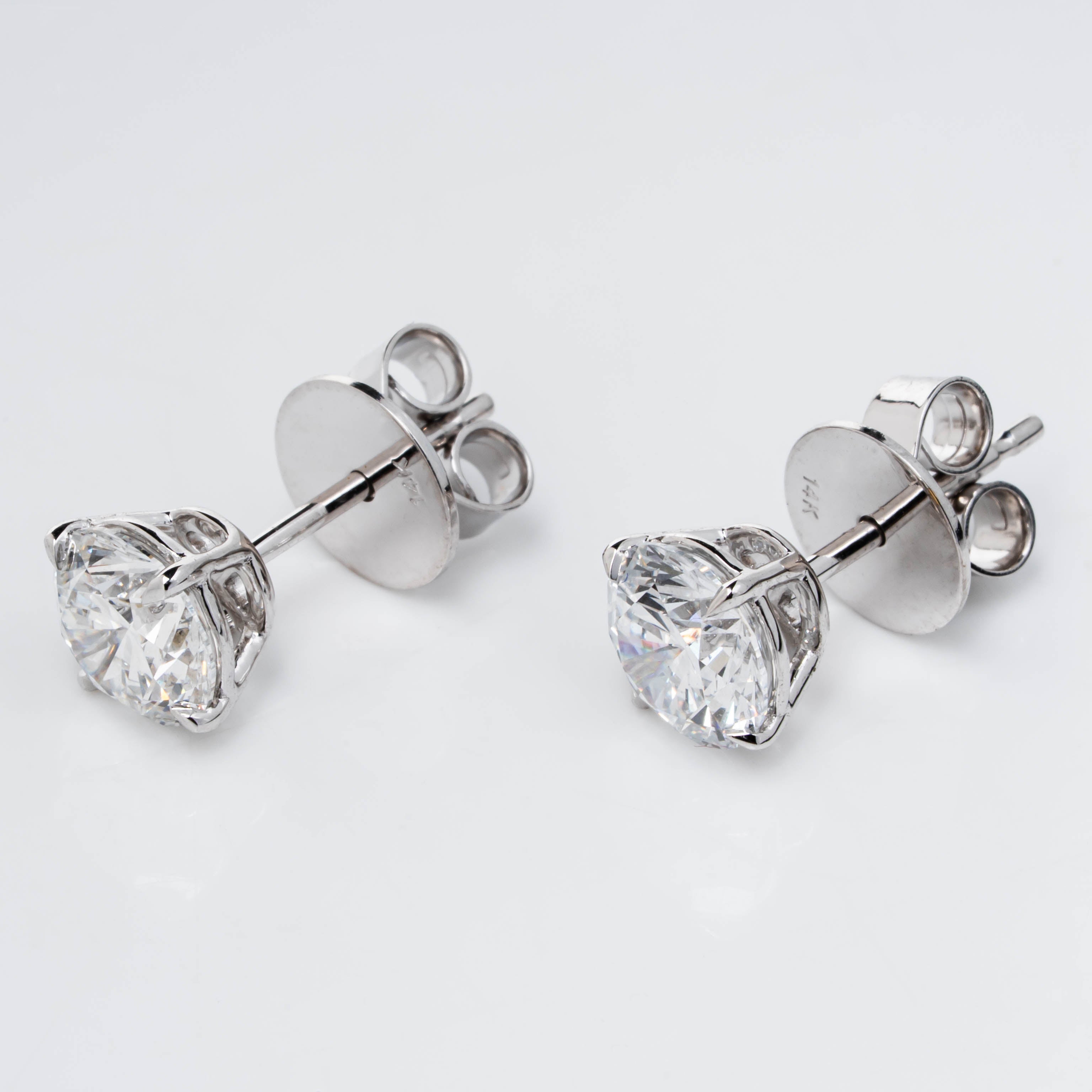 ROUND CUT  SOLITAIRE LAB-GROWN DIAMOND STUD EARRINGS