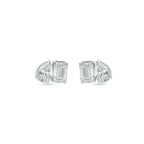 CASCADE DUET EARRINGS WITH EMERALD AND PEAR SOLITAIRE DIAMOND