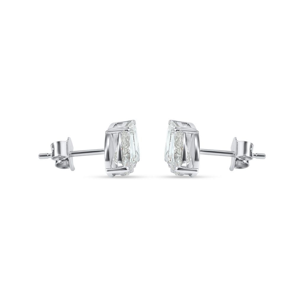 CASCADE DUET EARRINGS WITH EMERALD AND PEAR SOLITAIRE DIAMOND