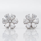 PEAR CUT DIAMOND FLORAL CLUSTER EARRINGS