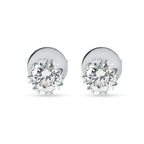FANCY HEART PRONG CLUSTER SETTING ROUND DIAMOND STUD EARRINGS