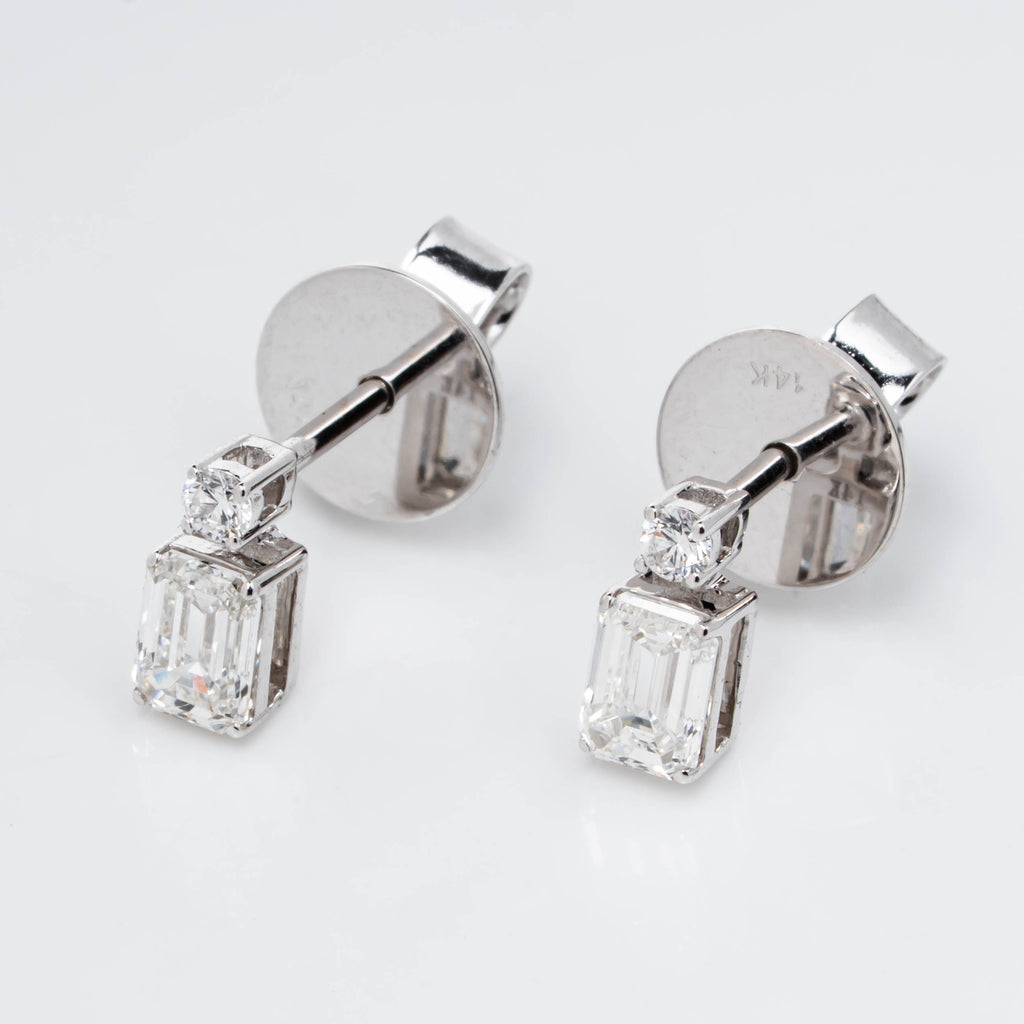 EMERALD CUT STUD EARRINGS