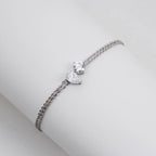 STUNNING PEAR WITH ROUND SOLITAIRE DIAMOND DELICATE DOUBLE-STRAND BRACELET