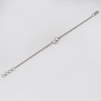 PEAR & EMERALD SOLITAIRE DIAMOND DELICATE DOUBLE-STRAND BRACELET