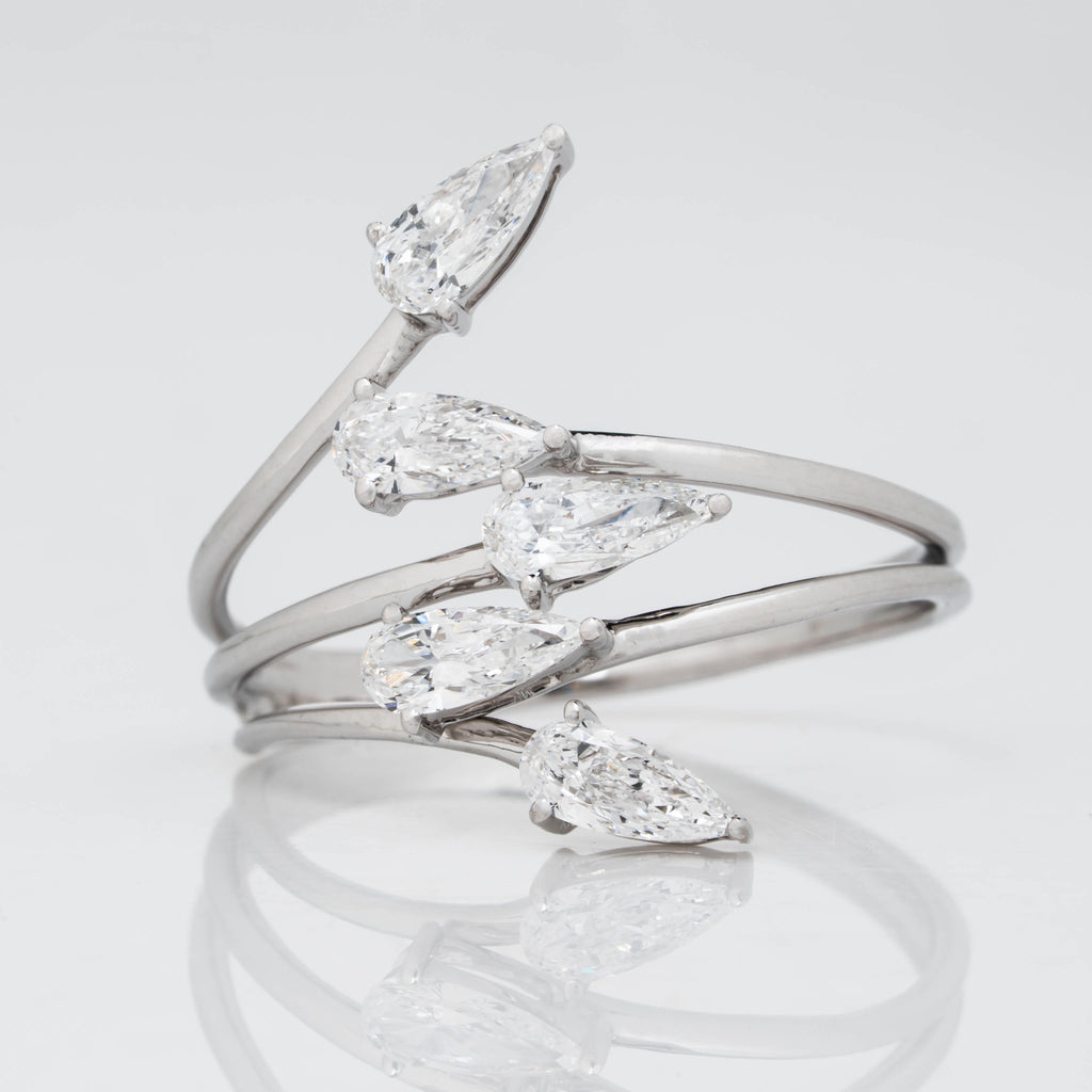 PEAR LAB GROWN DIAMOND WEDDING RING