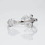 PEAR TRIO RING WITH MARQUISE CUT SOLITAIRE LAB GROWN DIAMOND