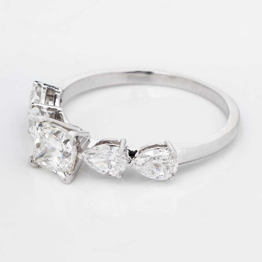 PRINCESS CROWN RING EMBRACED BY PEAR CUT SOLITAIRE LAB GROWN DIAMOND