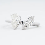 DUET RING IN MARQUISE & PEAR CUT SOLITAIRE LAB GROWN DIAMOND