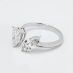 DUET RING IN MARQUISE & PEAR CUT SOLITAIRE LAB GROWN DIAMOND
