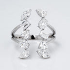 VERTICAL GAP RING WITH FANCY SHAPE SOLITAIRE LAB GROWN DIAMONDS