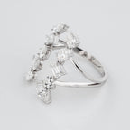 VERTICAL GAP RING WITH FANCY SHAPE SOLITAIRE LAB GROWN DIAMONDS