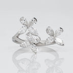 CLASSIC BUTTERFLY RING IN PEAR & MARQUISE CUT SOLITAIRE LAB GROWN DIAMOND