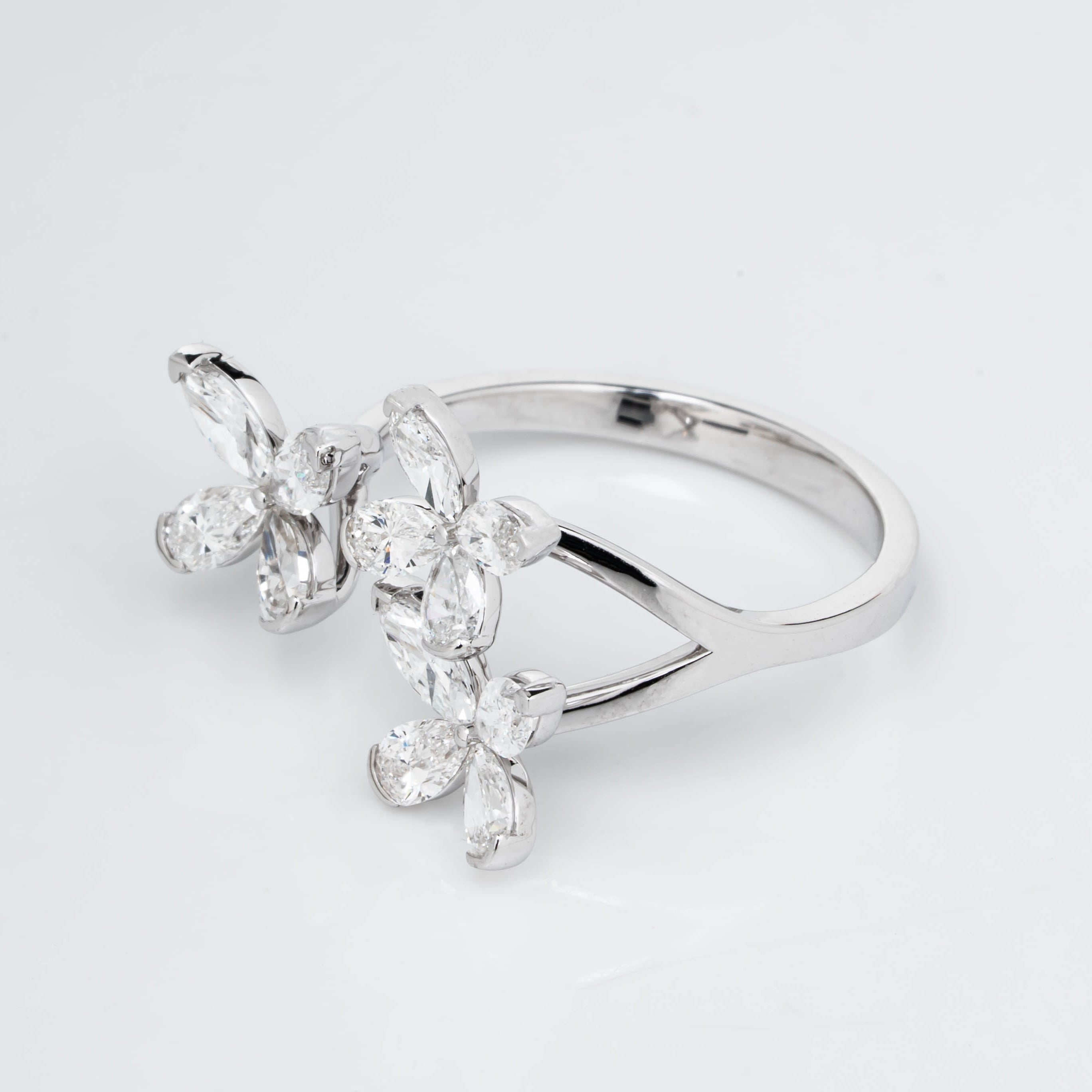 CLASSIC BUTTERFLY RING IN PEAR & MARQUISE CUT SOLITAIRE LAB GROWN DIAMOND