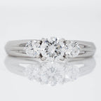 TRINITY RING WITH BRILLIANT ROUND CUT SOLITAIRE LAB GROWN DIAMOND