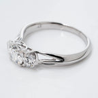 TRINITY RING WITH BRILLIANT ROUND CUT SOLITAIRE LAB GROWN DIAMOND