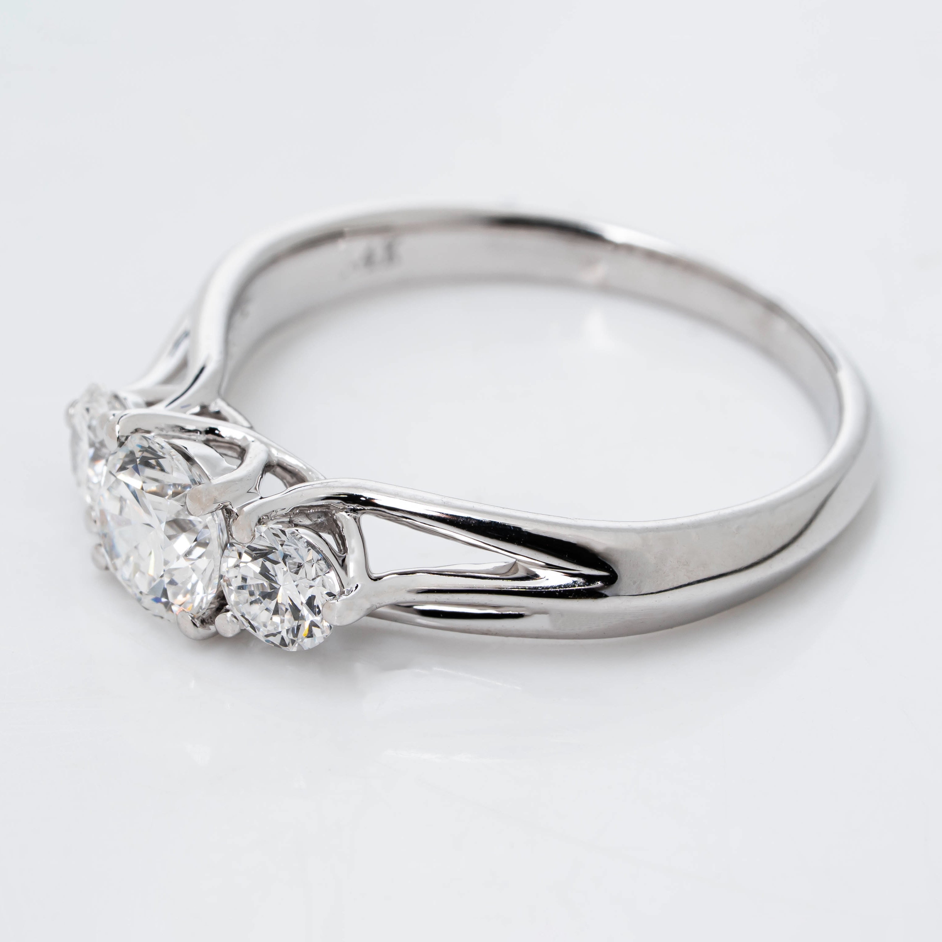 TRINITY RING WITH BRILLIANT ROUND CUT SOLITAIRE LAB GROWN DIAMOND
