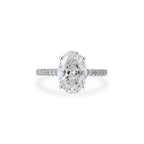 ENGAGEMENT RING WITH OVAL & ROUND CUT SOLITAIRE LAB GROWN DIAMOND