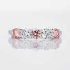LIGHT PINK DIAMOND RING IN BRILLIANT ROUND CUT SOLITAIREE LAB GROWN DIAMOND