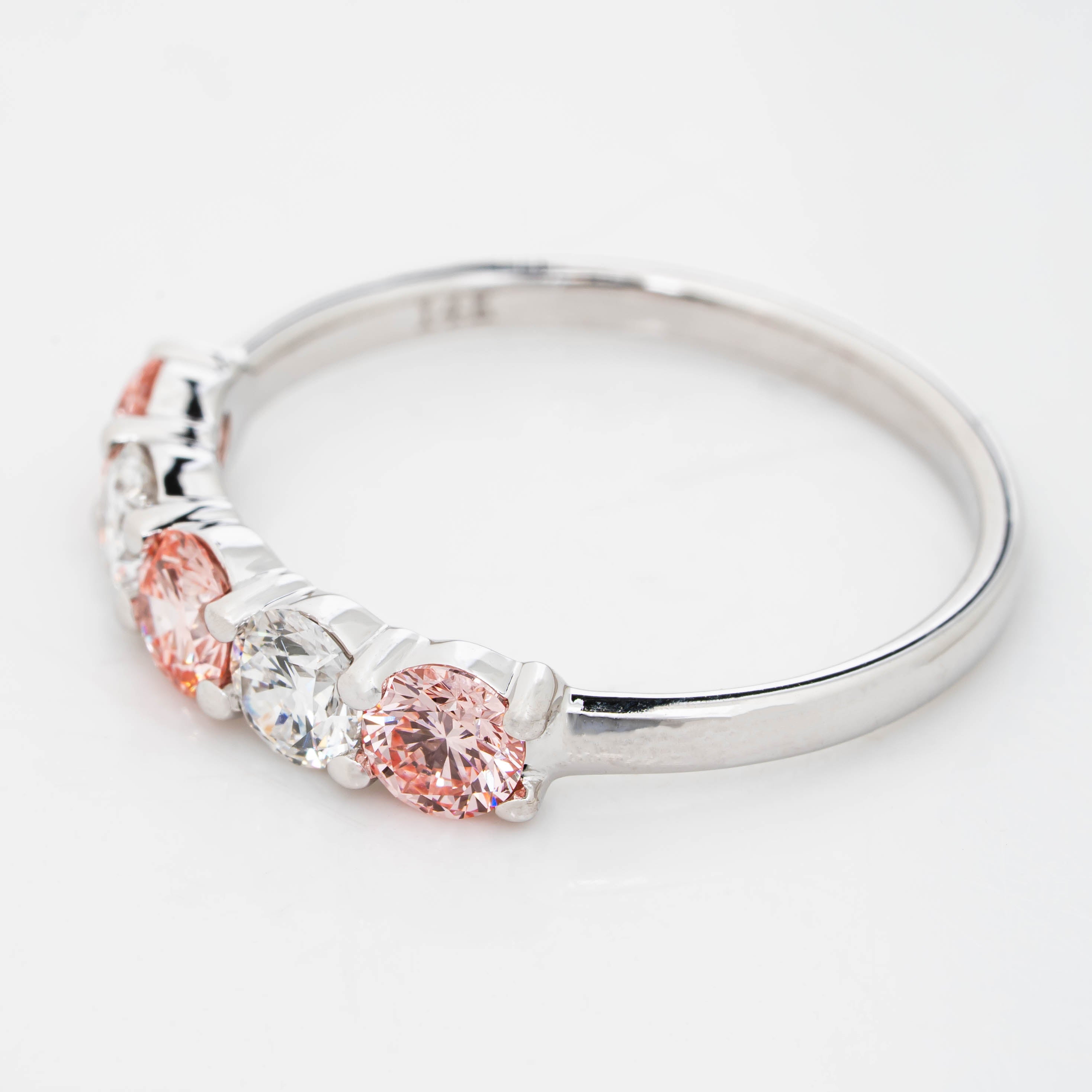 LIGHT PINK DIAMOND RING IN BRILLIANT ROUND CUT SOLITAIREE LAB GROWN DIAMOND