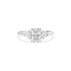 RADIANT TRIO RING WITH HALF MOON CUT SOLITAIRE LAB GROWN DIAMOND