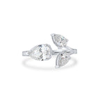 FLORAL RING SHOWCASING PERFECT PEAR CUT SOLITAIRE LAB GROWN DIAMOND