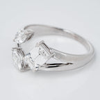 FLORAL RING SHOWCASING PERFECT EMERALD & MARQUISE CUT SOLITAIRE LAB GROWN DIAMOND