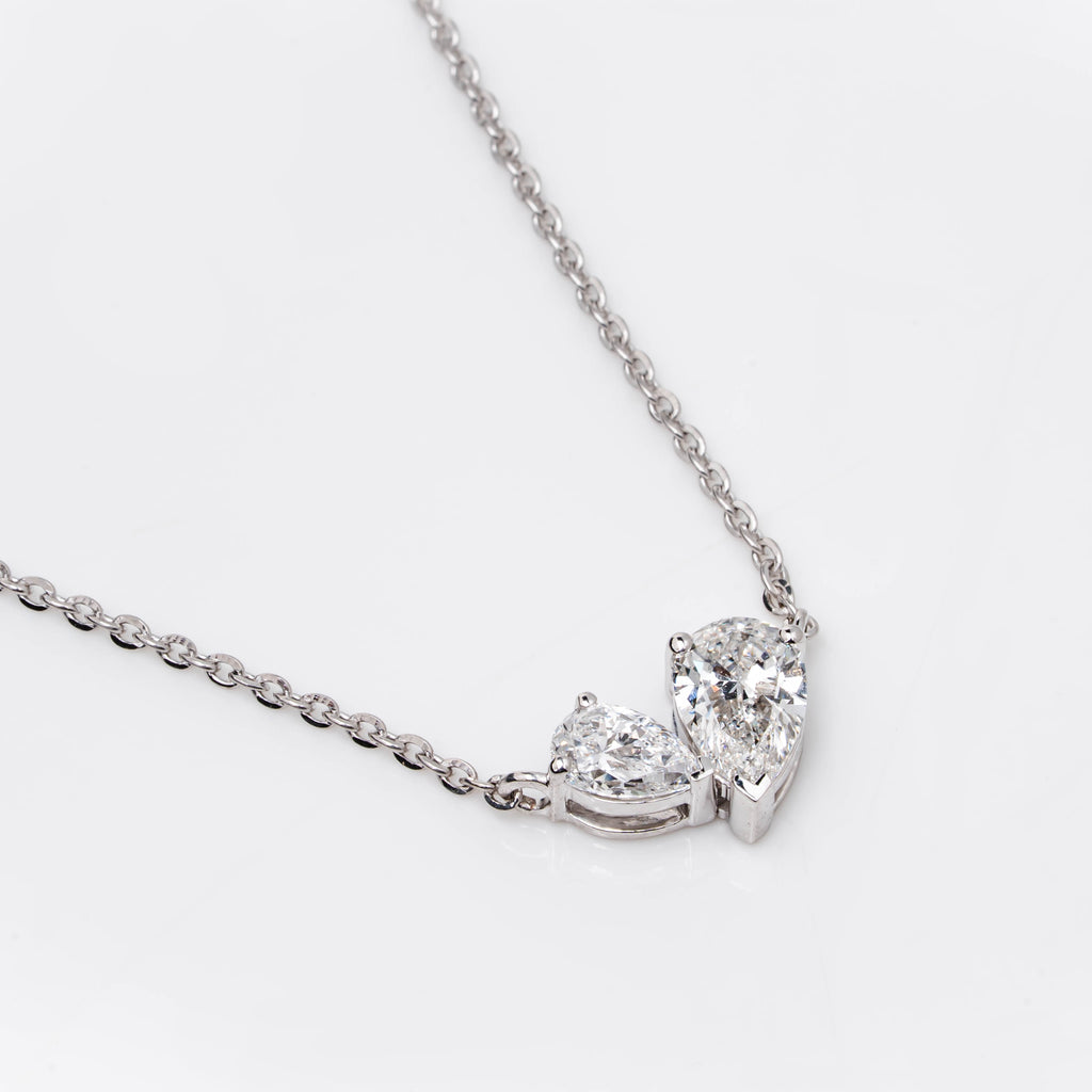TOI ET MOI PENDENT WITH PEAR CUT LAB GROWN DIAMOND