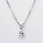 TWO STONE PENDENT EMBRACING PERFECT PEAR CUT SOLITAIR LAB GROWN DIAMOND