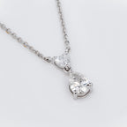 TWO STONE PENDENT EMBRACING PERFECT PEAR CUT SOLITAIR LAB GROWN DIAMOND