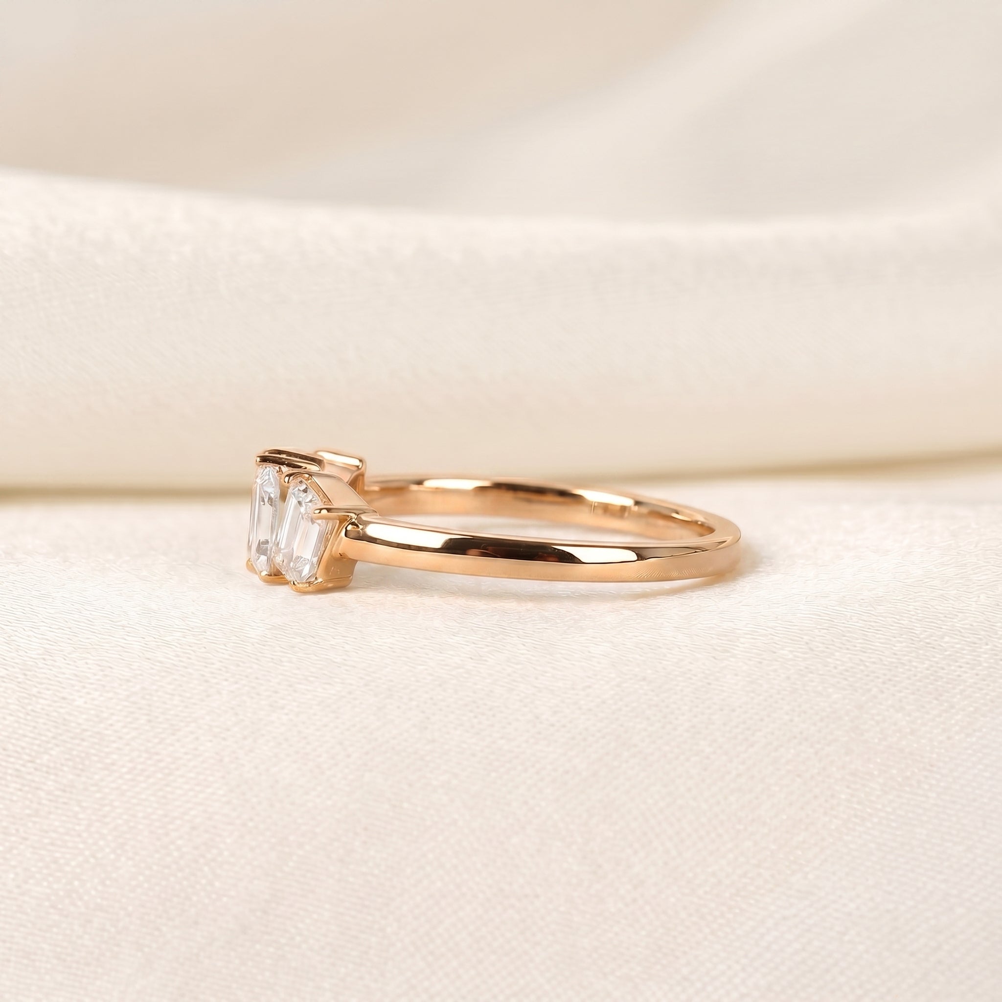 Asymmetrical Mixed-Shape Lab Grown Diamond Ring in 10K Rose Gold 0.66 CTW