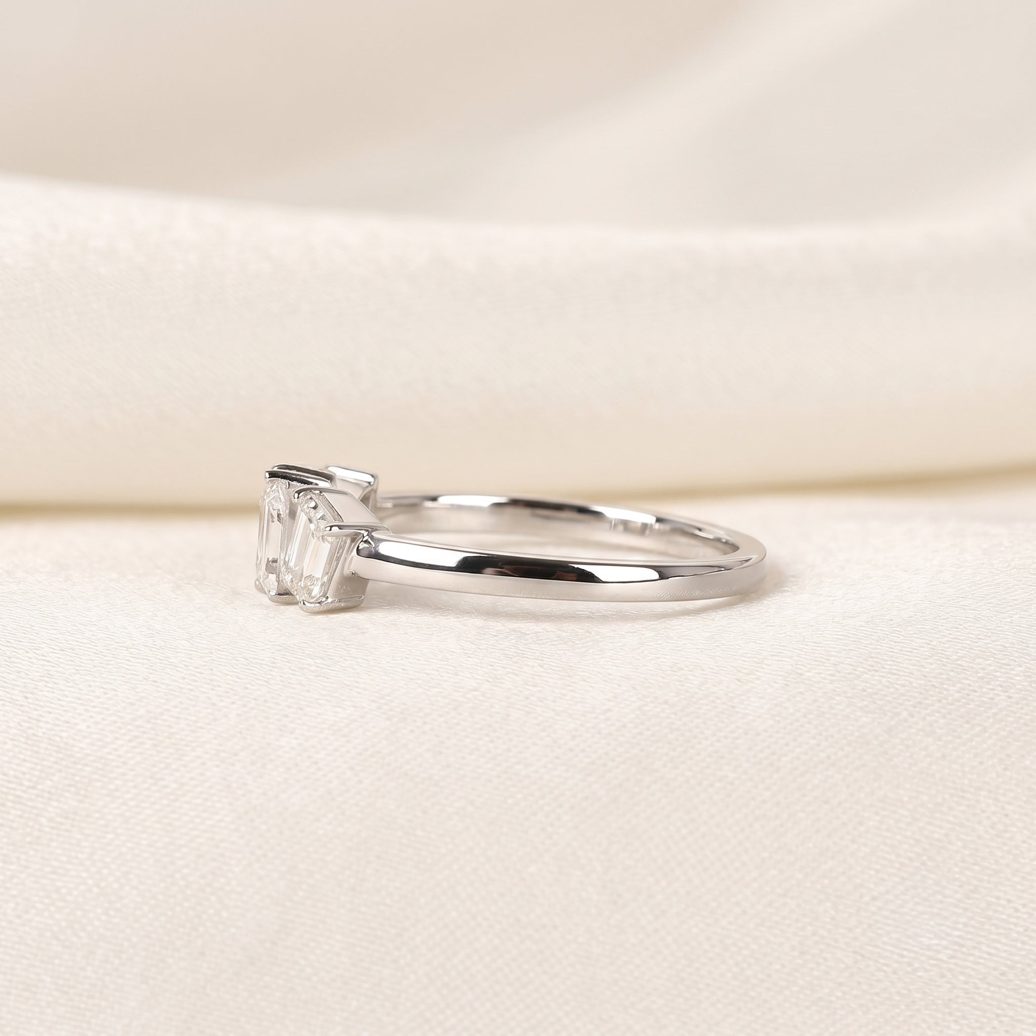 Asymmetrical Mixed-Shape Lab Grown Diamond Ring in 10K White Gold 0.66 CTW