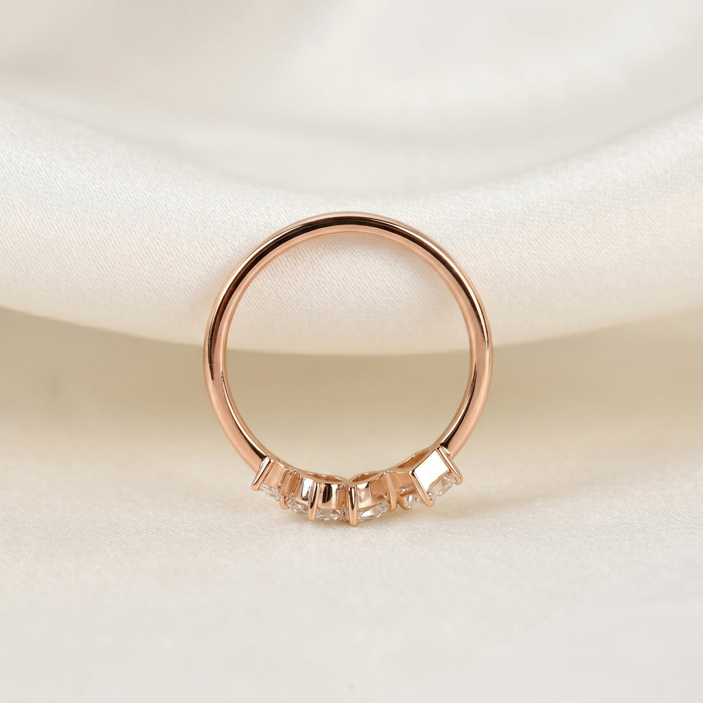 Asymmetrical Mixed-Shape Lab Grown Diamond Ring in 14K Rose Gold 0.66 CTW