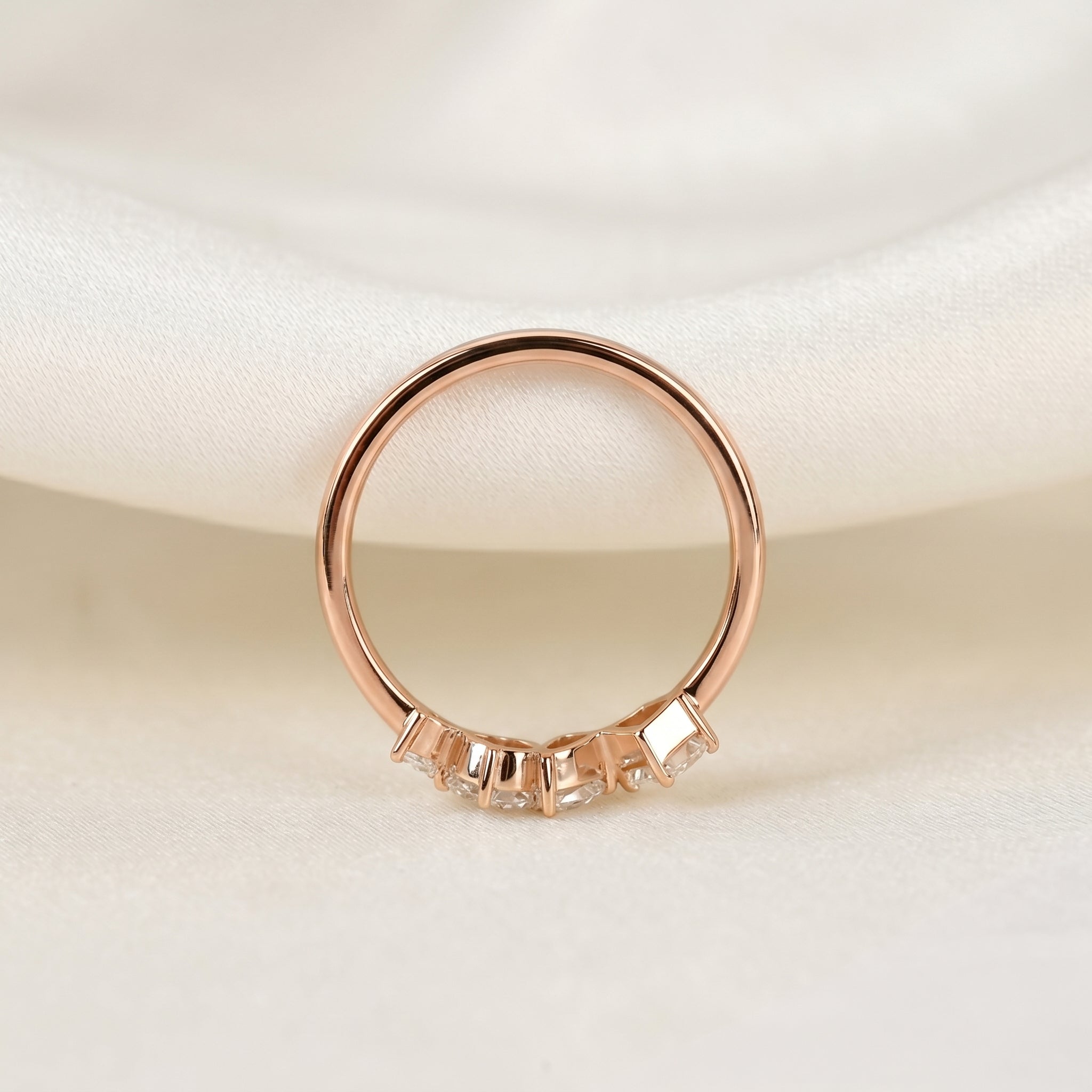Asymmetrical Mixed-Shape Lab Grown Diamond Ring in 14K Rose Gold 0.66 CTW