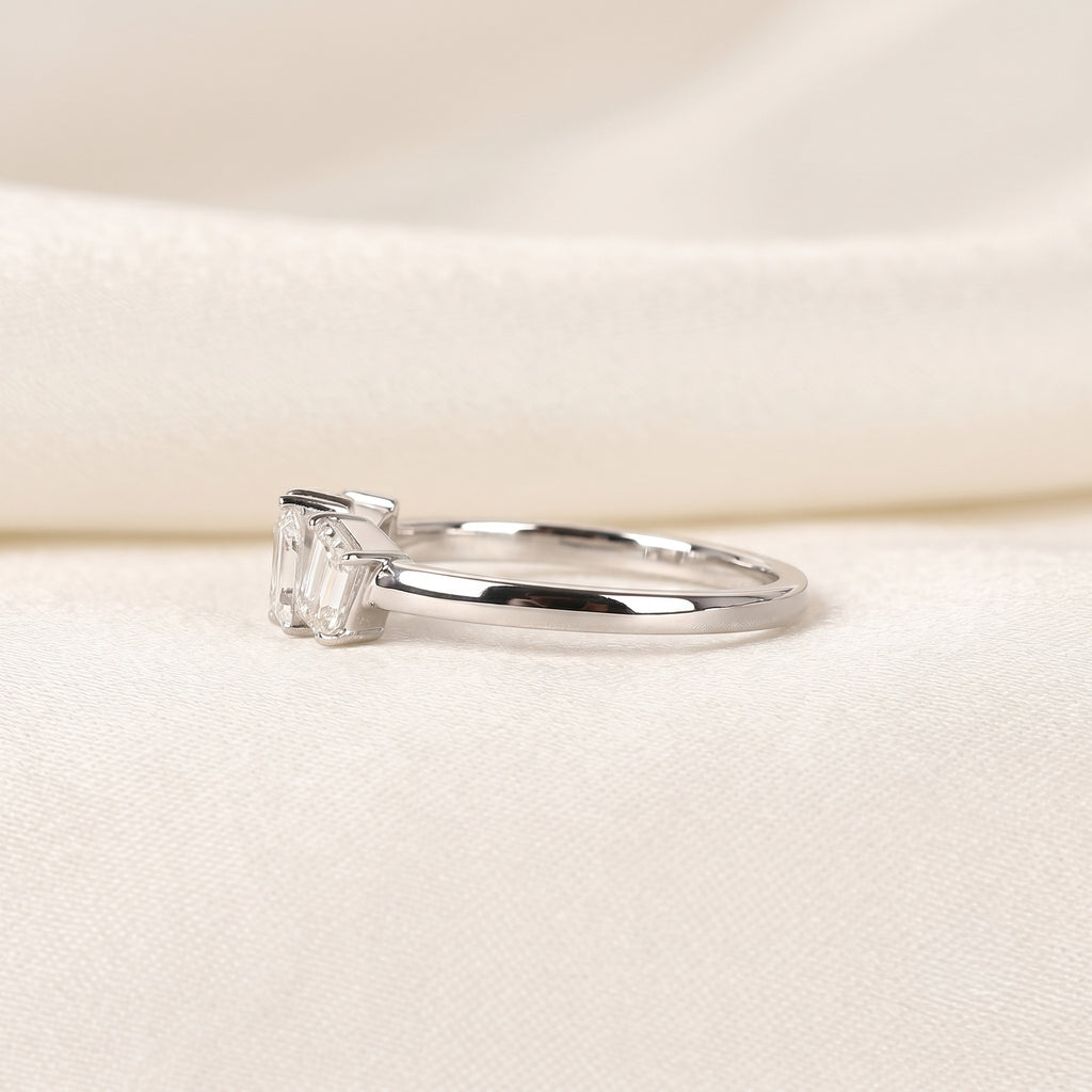 Asymmetrical Mixed-Shape Lab Grown Diamond Ring in 14K White Gold 0.66 CTW