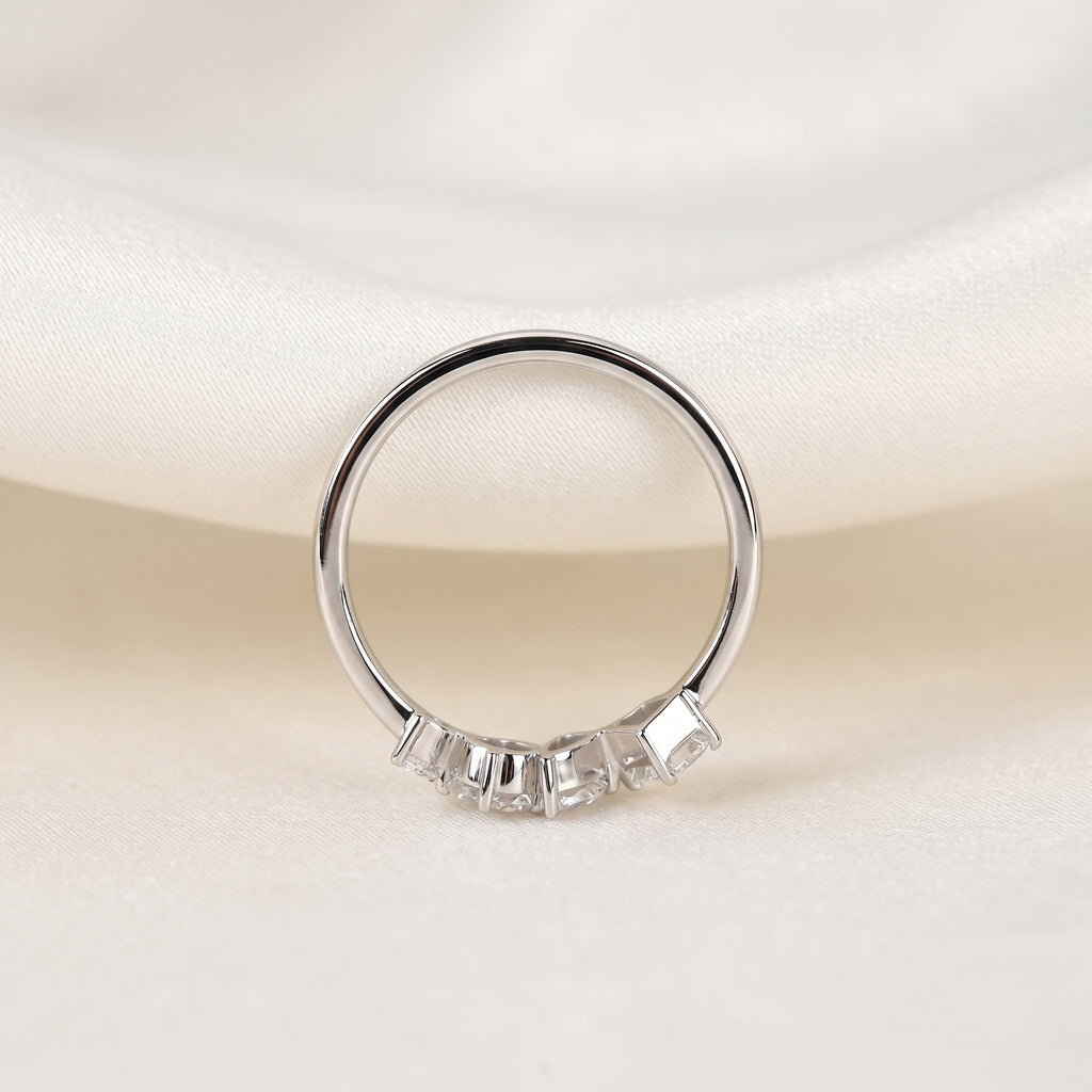 Asymmetrical Mixed-Shape Lab Grown Diamond Ring in 14K White Gold 0.66 CTW